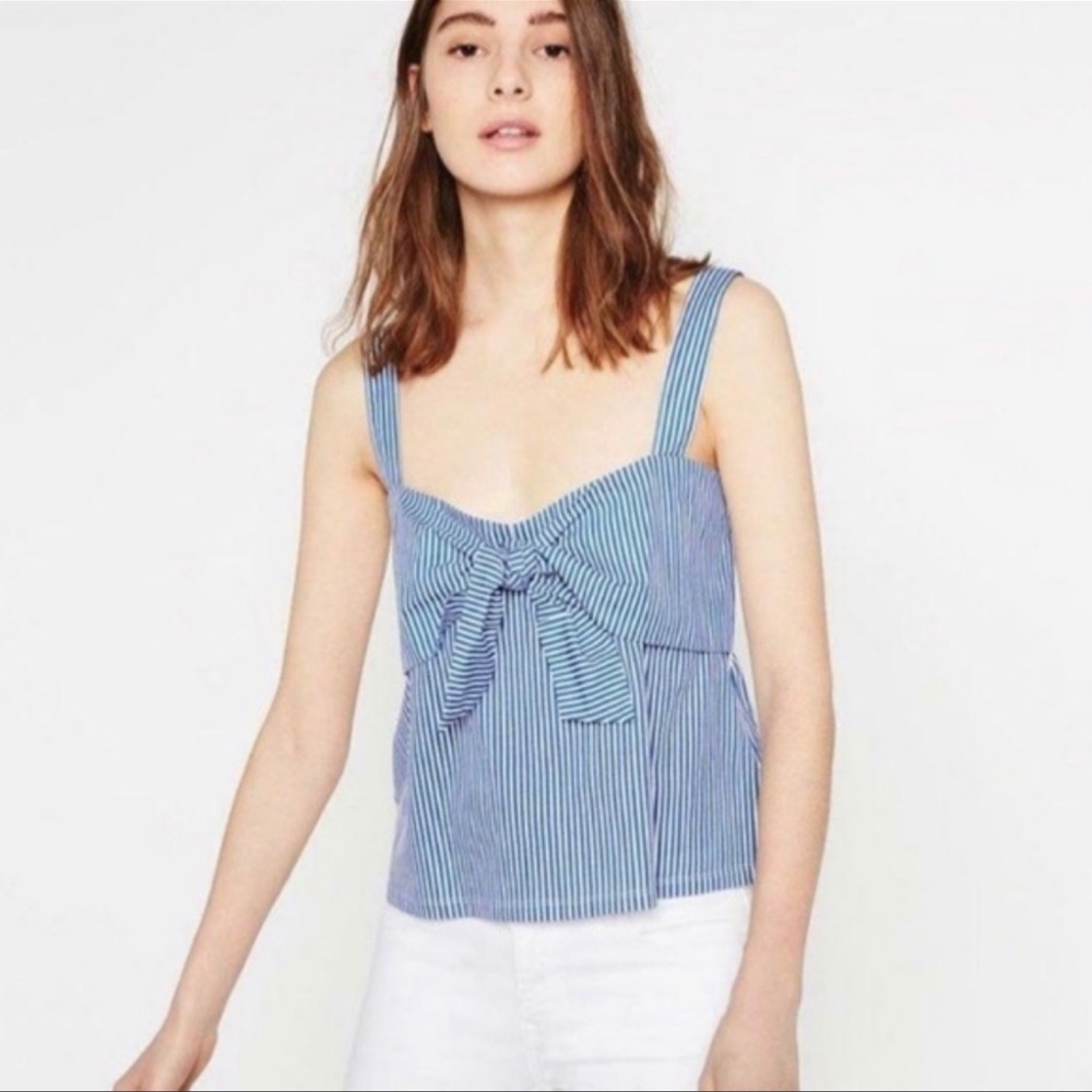 Zara Trafaluc Striped Bow Tank Top | Women’s Size Small